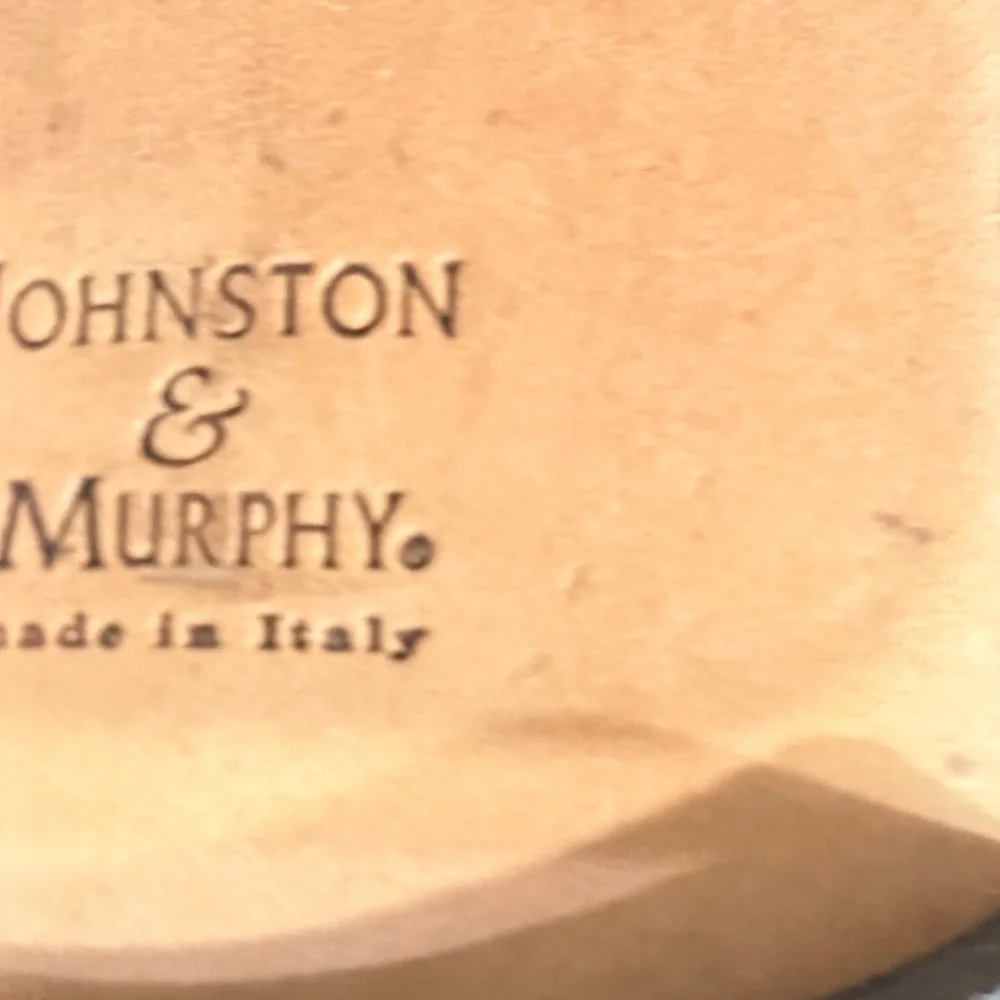 Johnston & Murphy Cellini Black Italian Leather Fisherman Buckle Shoes Size 10